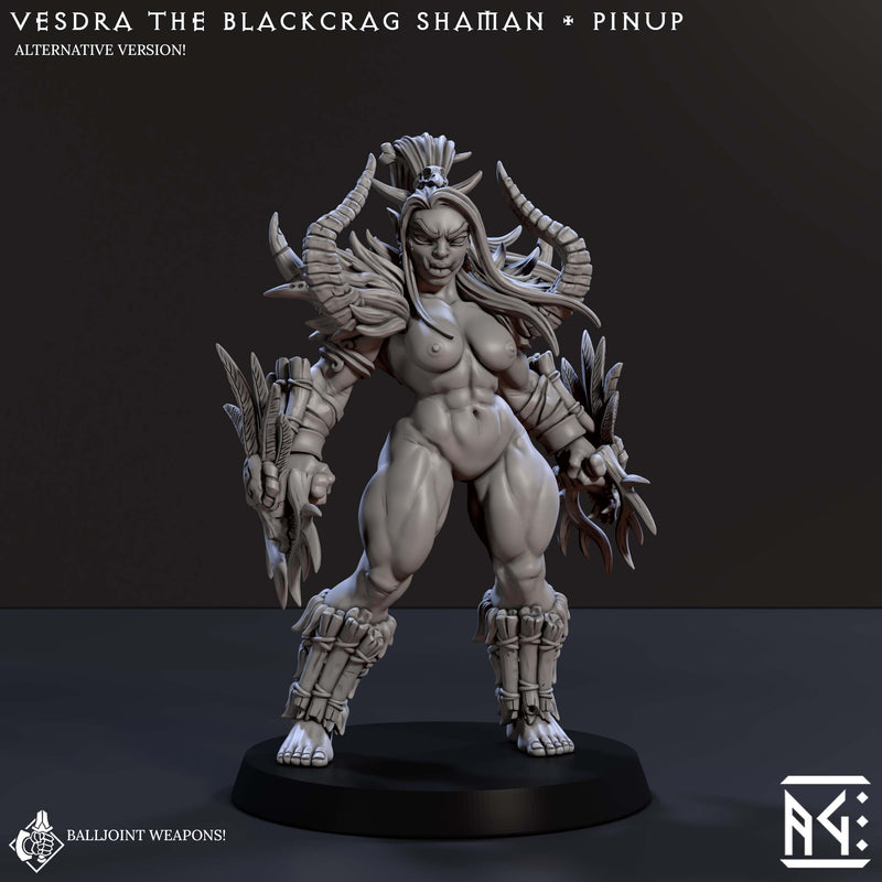 Vesdra the Blackcrag Shaman - Orc Pinup (Blackcrag Orcs) - Only-Games