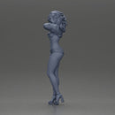 woman in heels, a string bikini, and a sultry mini shirt with sleeves - Only-Games