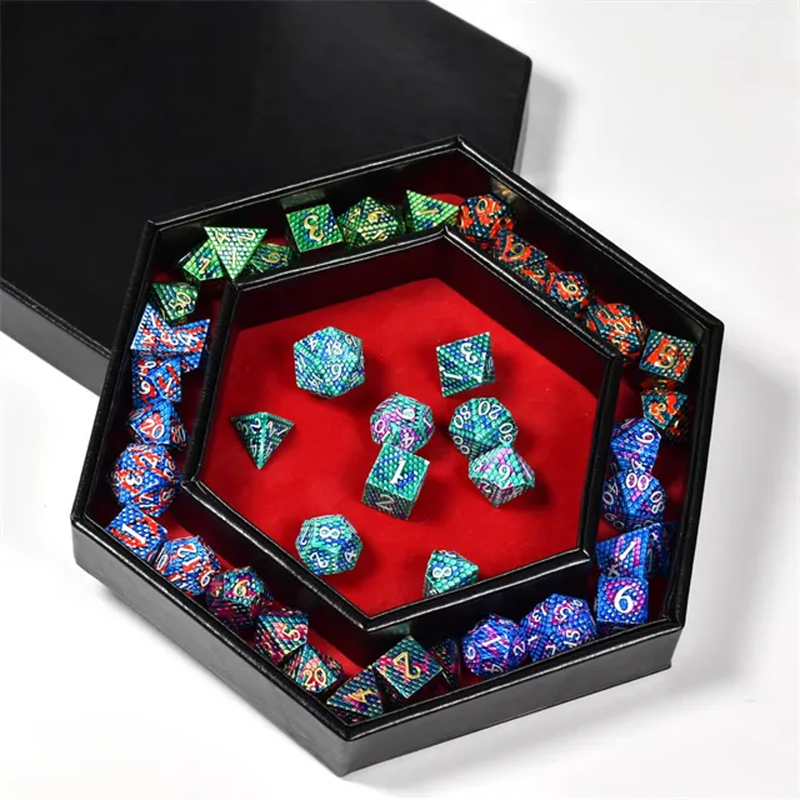Tray of Fates | Hexagonal Dice Tray | Red Felt - Only-Games