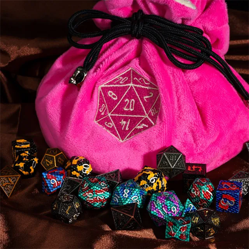 Velvet Vault | Super-Soft Large Dice Bag | Pink - Only-Games