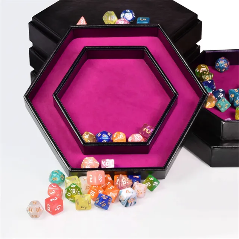 Tray of Fates | Hexagonal Dice Tray | Purple Felt - Only-Games