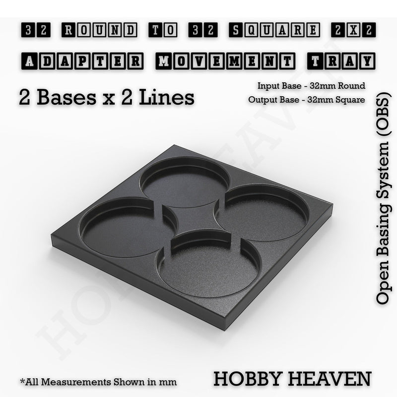 Round to Square Movement Trays Adapters for Tabletop Games - Only-Games