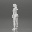 sexy girl in a sports outfit hoodie is standing - Only-Games