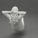 Sexy girl  sitting on a chair with her legs on the table - Only-Games