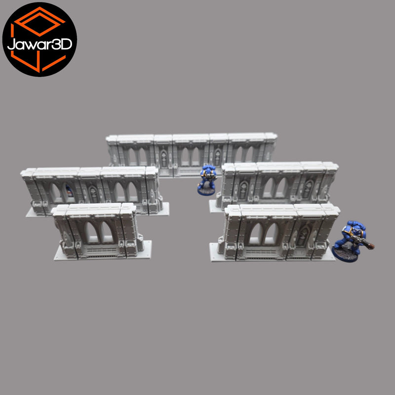 Modular Gothic Walls - 28mm Wargaming Scatter Terrain Scenery Tabletop Miniature - Only-Games