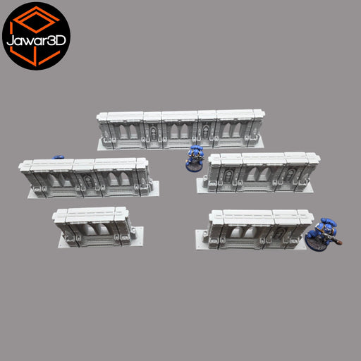 Modular Gothic Walls - 28mm Wargaming Scatter Terrain Scenery Tabletop Miniature - Only-Games