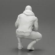 gangster sitting in hat and open jacket and short - Only-Games