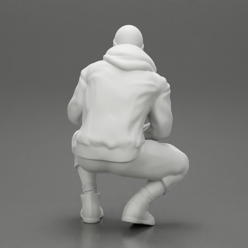 gangster sitting in hat and open jacket and short - Only-Games