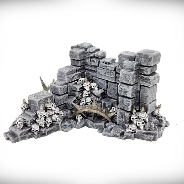 Basic Corner Wall B: Ancient Ruins GRIMDARK Terrain Set - Only-Games