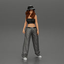 gangster homies lowrider girl posing in hat and sunglasses with long hair - Only-Games