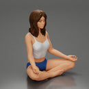 Sexy girl sitting in yoga pose meditation - Only-Games