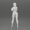 Attractive girl in bikini and stockings Leaning Against car - Only-Games