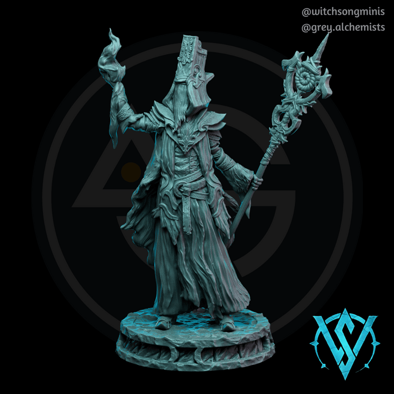 The Faceless Apostle, Cultist, Acolyte (1) - Fantasy Humanoid Sorcerer - Resin Miniature in 32mm - DnD Monsters - Only-Games