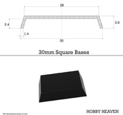 30mm Square Plain Plastic Bases - Only-Games