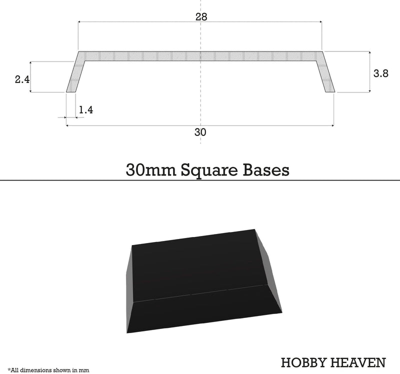 30mm Square Plain Plastic Bases - Only-Games