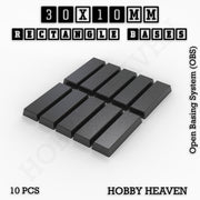 Rectangle Bases Range Sizes - 75x30mm to 125x40mm Medium Sizes 3d Print Full Range Tabletop Games - Only-Games