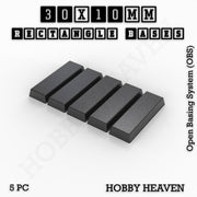 Rectangle Bases Range Sizes - 75x30mm to 125x40mm Medium Sizes 3d Print Full Range Tabletop Games - Only-Games