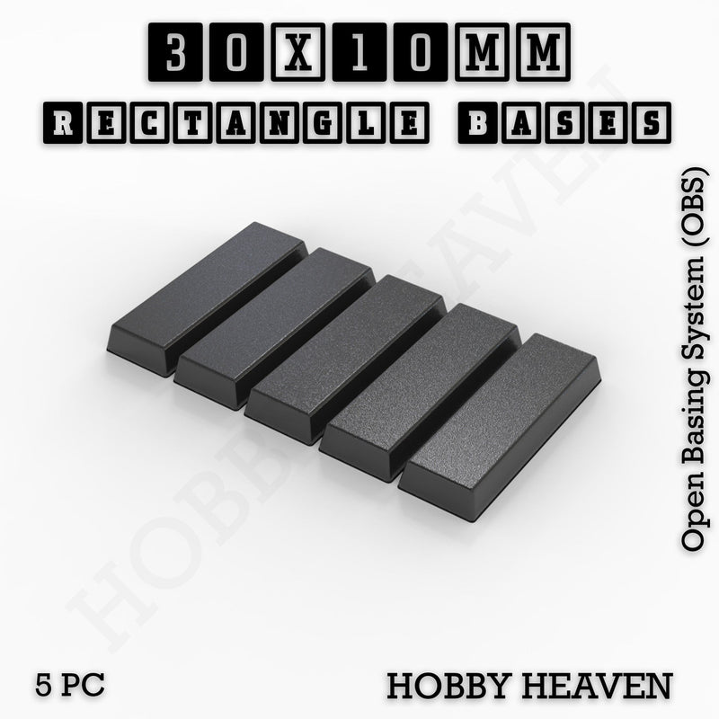 Rectangle Bases Range Sizes - 75x30mm to 125x40mm Medium Sizes 3d Print Full Range Tabletop Games - Only-Games