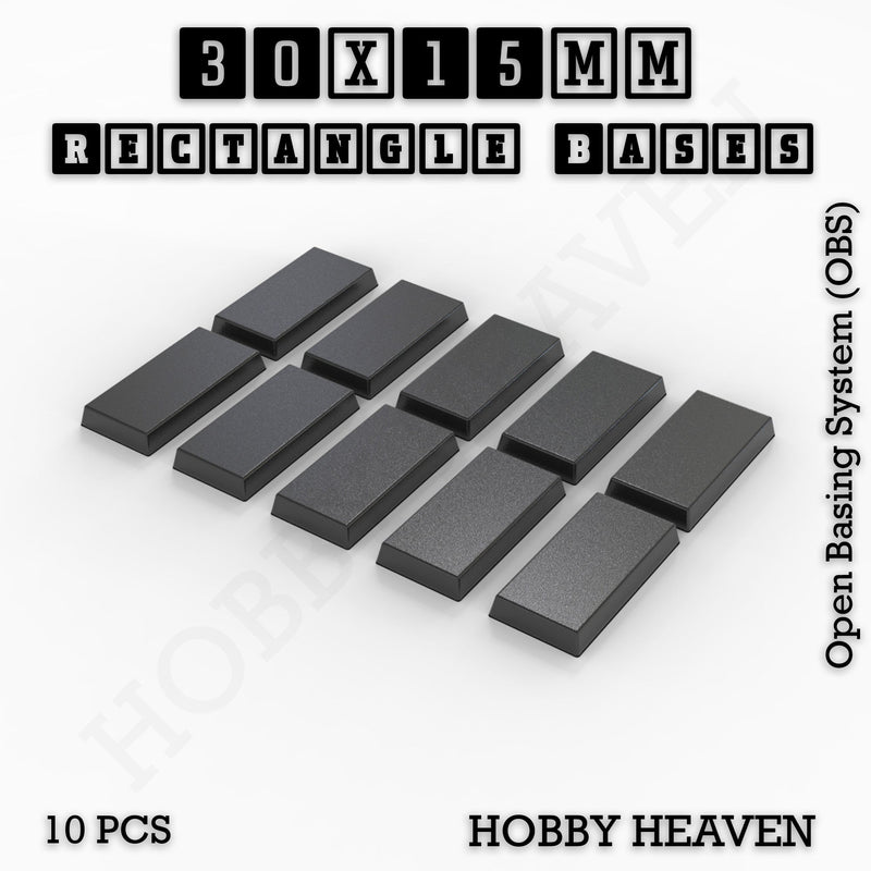 Rectangle Bases Range Sizes - 75x30mm to 125x40mm Medium Sizes 3d Print Full Range Tabletop Games - Only-Games