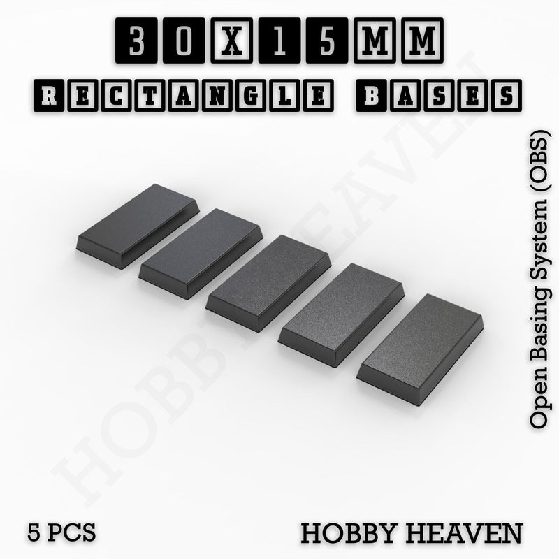 Rectangle Bases Range Sizes - 75x30mm to 125x40mm Medium Sizes 3d Print Full Range Tabletop Games - Only-Games