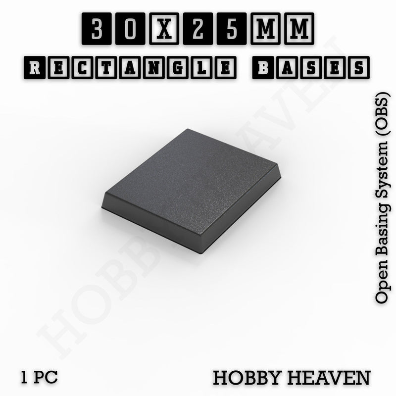 Rectangle Bases Range Sizes - 75x30mm to 125x40mm Medium Sizes 3d Print Full Range Tabletop Games - Only-Games