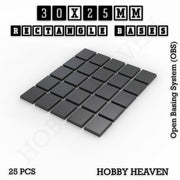 Rectangle Bases Range Sizes - 75x30mm to 125x40mm Medium Sizes 3d Print Full Range Tabletop Games - Only-Games