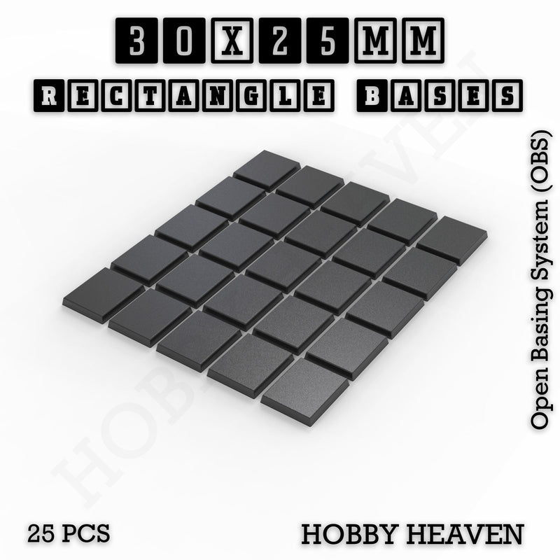 Rectangle Bases Range Sizes - 75x30mm to 125x40mm Medium Sizes 3d Print Full Range Tabletop Games - Only-Games
