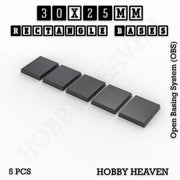 Rectangle Bases Range Sizes - 75x30mm to 125x40mm Medium Sizes 3d Print Full Range Tabletop Games - Only-Games