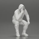 Young Gangster Man With Hoodie Sitting and thinking - Only-Games