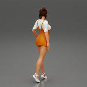 Sensual Girl walking in Denim Overall - Only-Games