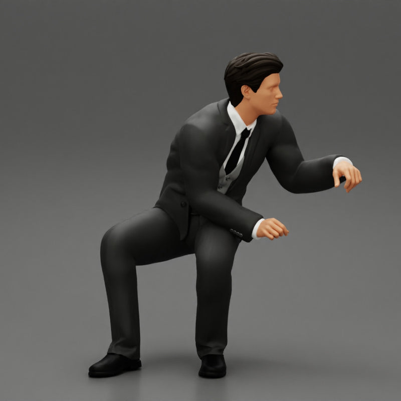 businessman sitting and holding briefcase of money - Only-Games