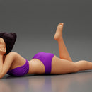 Sexy woman lying in fashionable elegant bikini swimsuit - Only-Games