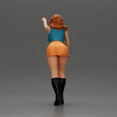 Curious Woman in mini skirt Checking Under the Hood of a Sleek Car - Only-Games