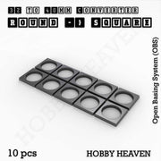 Round to Square Bases Shape and Size Converters 3d Print Full Range - Only-Games