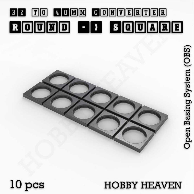 Round to Square Bases Shape and Size Converters 3d Print Full Range - Only-Games