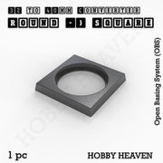 Round to Square Bases Shape and Size Converters 3d Print Full Range - Only-Games