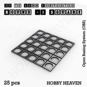 Round to Square Bases Shape and Size Converters 3d Print Full Range - Only-Games