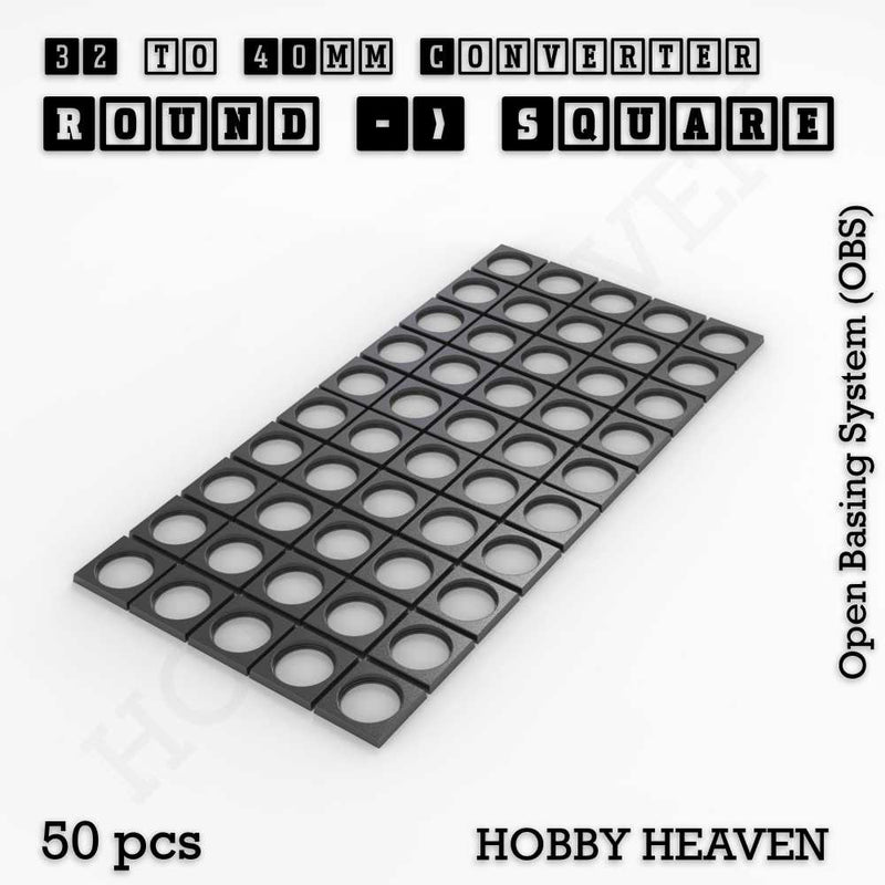 Round to Square Bases Shape and Size Converters 3d Print Full Range - Only-Games