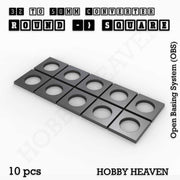 Round to Square Bases Shape and Size Converters 3d Print Full Range - Only-Games