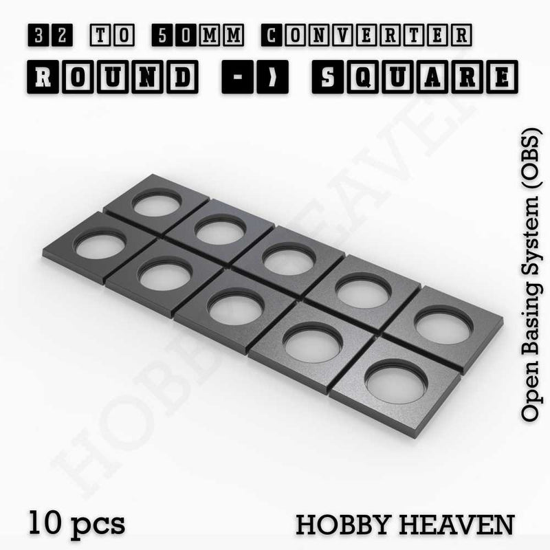 Round to Square Bases Shape and Size Converters 3d Print Full Range - Only-Games