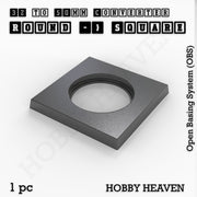 Round to Square Bases Shape and Size Converters 3d Print Full Range - Only-Games