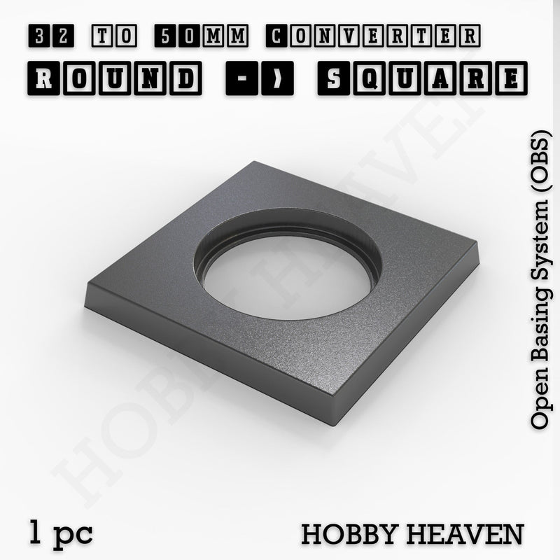 Round to Square Bases Shape and Size Converters 3d Print Full Range - Only-Games
