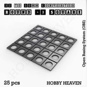 Round to Square Bases Shape and Size Converters 3d Print Full Range - Only-Games