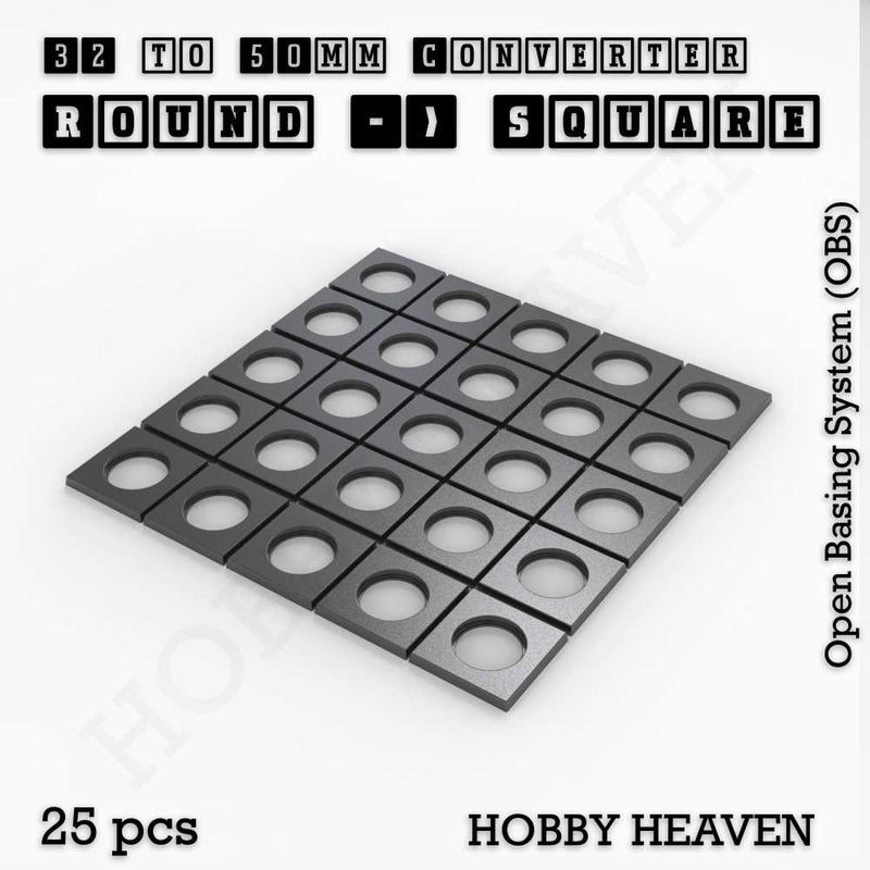 Round to Square Bases Shape and Size Converters 3d Print Full Range - Only-Games