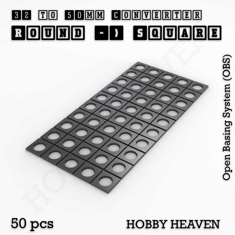 Round to Square Bases Shape and Size Converters 3d Print Full Range - Only-Games