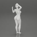 Naked girl posing and riding on the surfboard at the beach - Only-Games