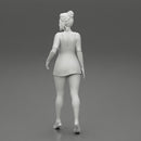 Sensual Girl walking in Denim Overall - Only-Games