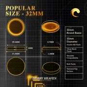 32mm Round Plain Plastic Bases - Only-Games
