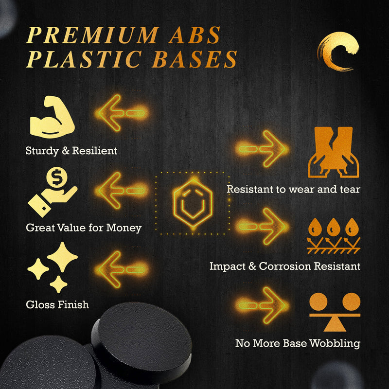 32mm Round Plain Plastic Bases - Only-Games
