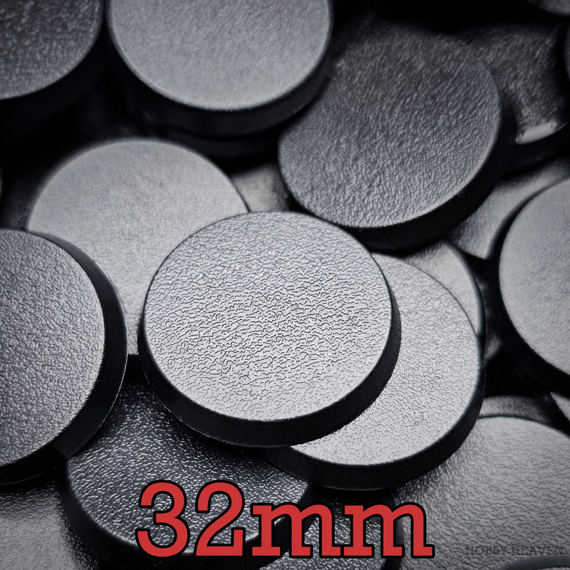 32mm Round Plain Plastic Bases - Only-Games